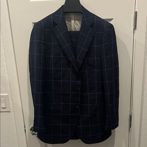 Suitsupply Dark Blue Windowpane Suit